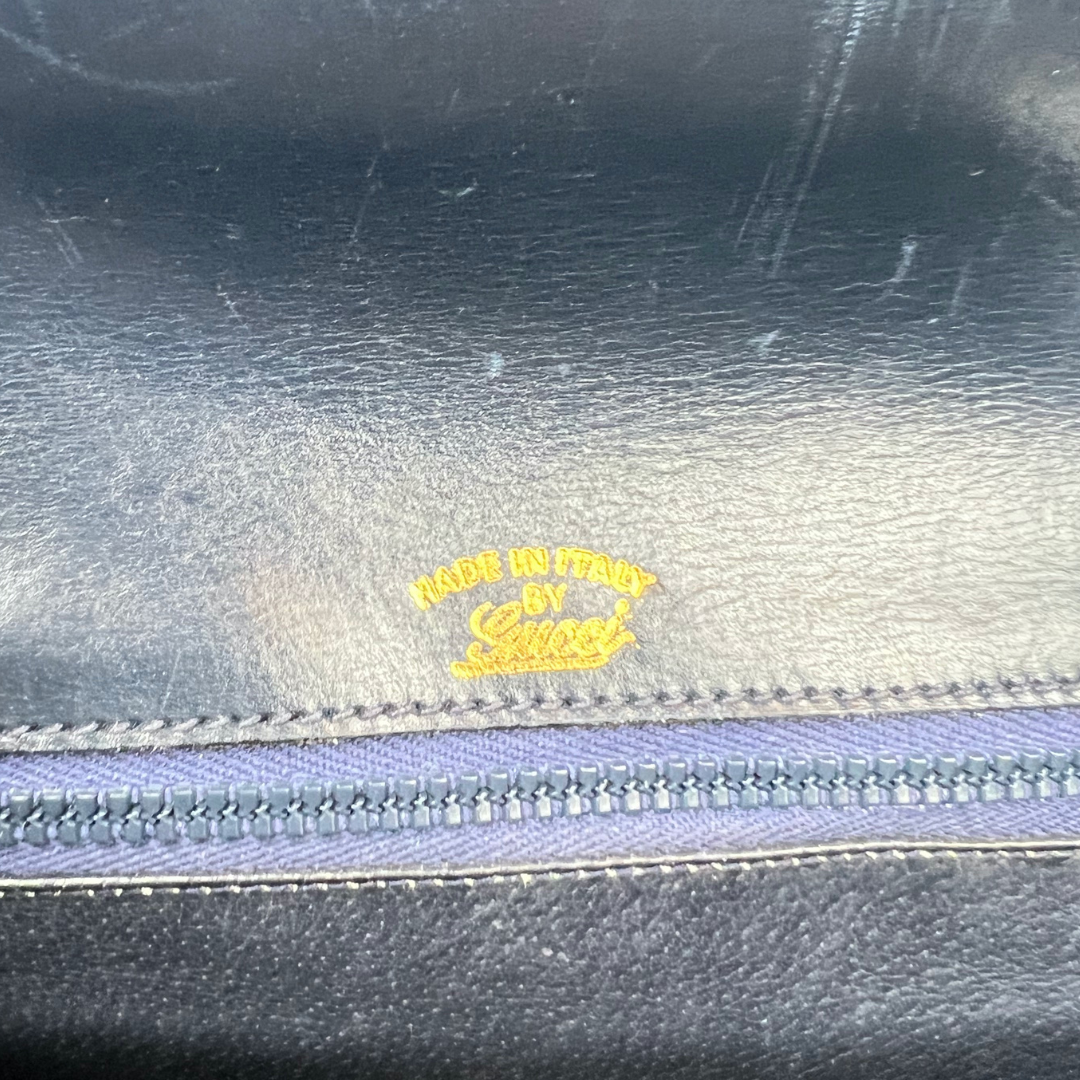 GUCCI Borsa vintage blu a tracolla