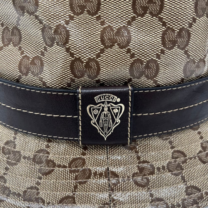 GUCCI Cappello da pescatore in tela cerata GG beige