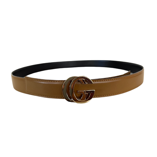 GUCCI Cintura in pelle color cammello