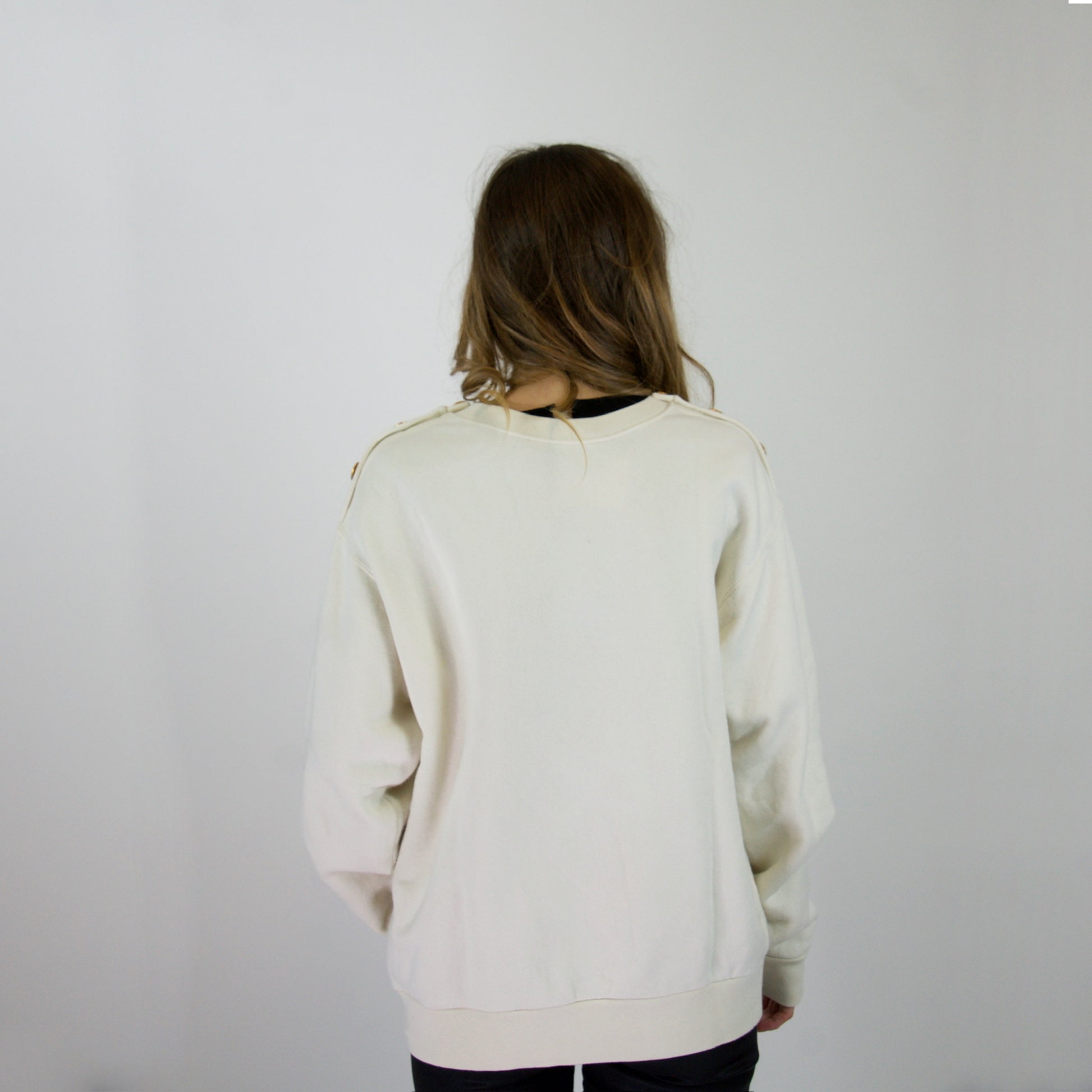 GUCCI Felpa cotone bianco naturale