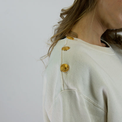 GUCCI Felpa cotone bianco naturale