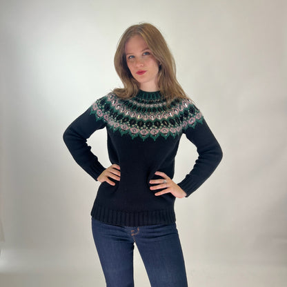 GUCCI Pull in cashmere nero con ricami