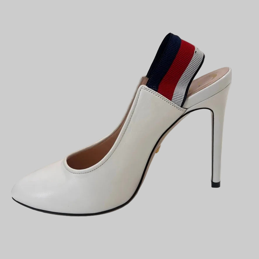 GUCCI Scarpe Slinback Sylvie bianche