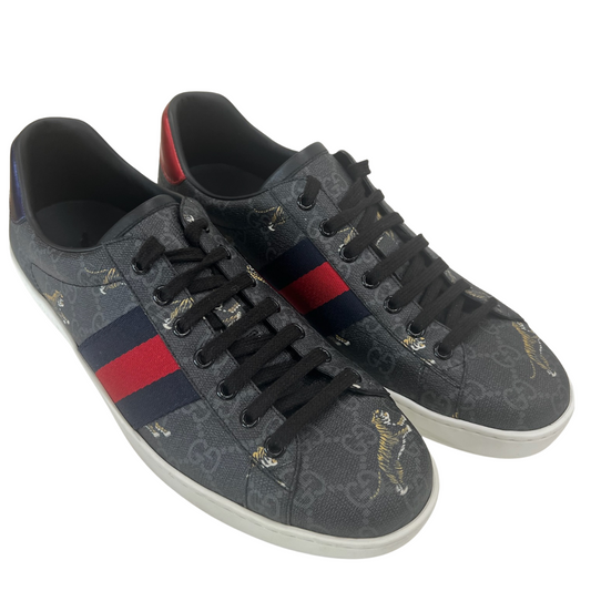 GUCCI Scarpe sneakers in pelle nera