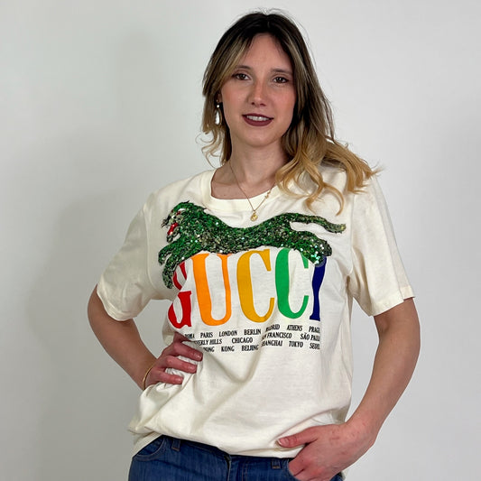 GUCCI T-shirt bianco naturale