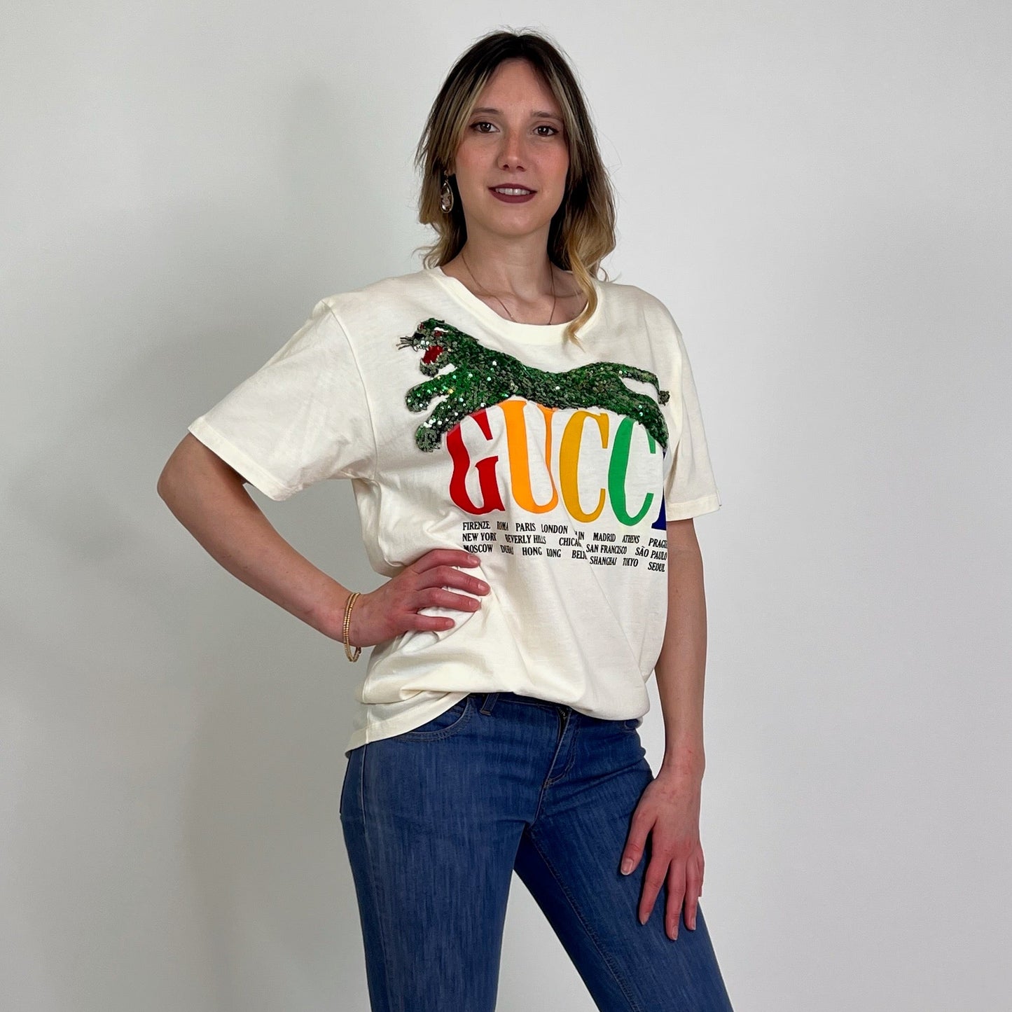 GUCCI T-shirt bianco naturale