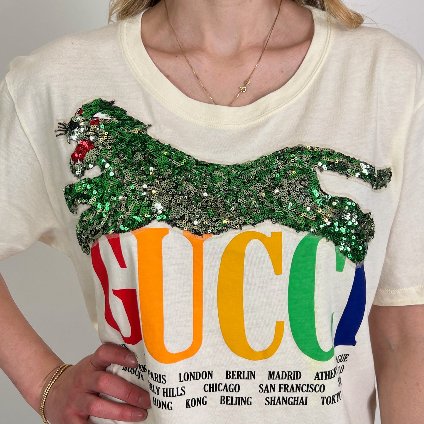 GUCCI T-shirt bianco naturale