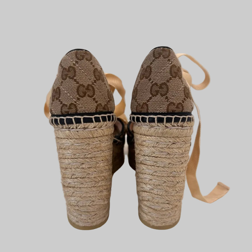 GUCCI Zeppa Marmont in tessuto GG beige 