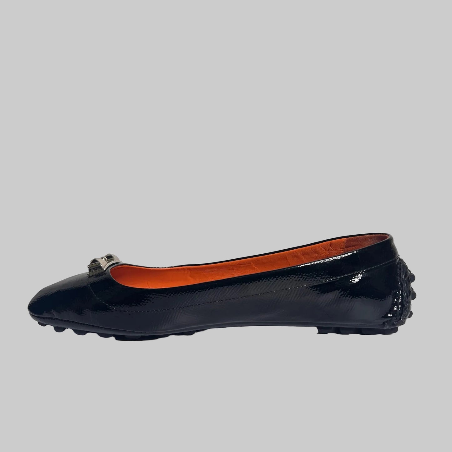 HERMES Ballerine Liberty in vernice nera
