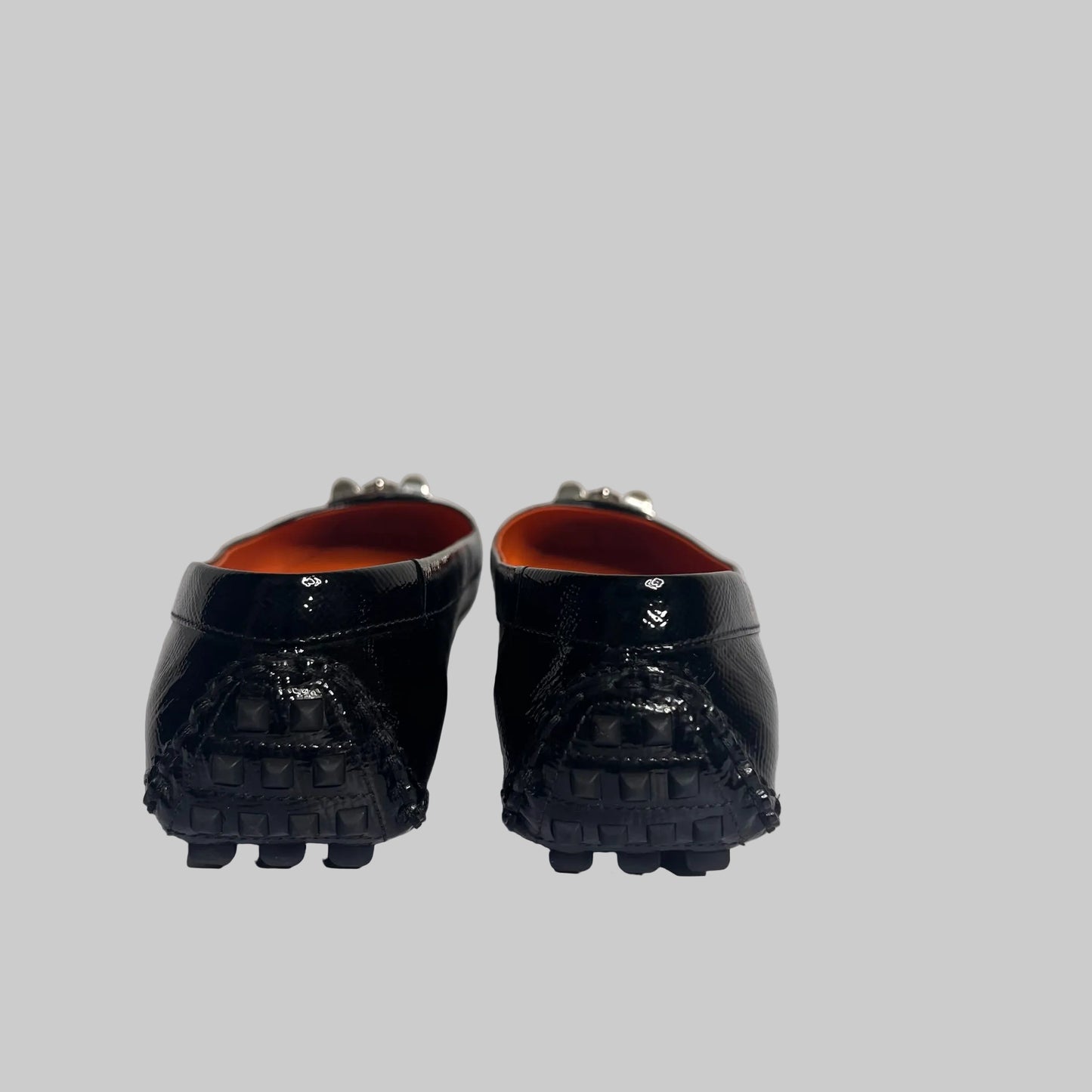 HERMES Ballerine Liberty in vernice nera