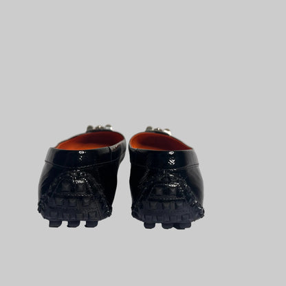 HERMES Ballerine Liberty in vernice nera