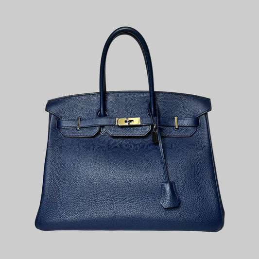 HERMES Borsa Birkin 35 bluette in pelle togo 