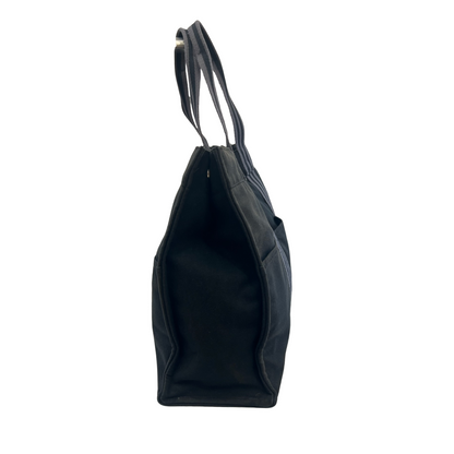 HERMES Borsa shopping nera in canvas