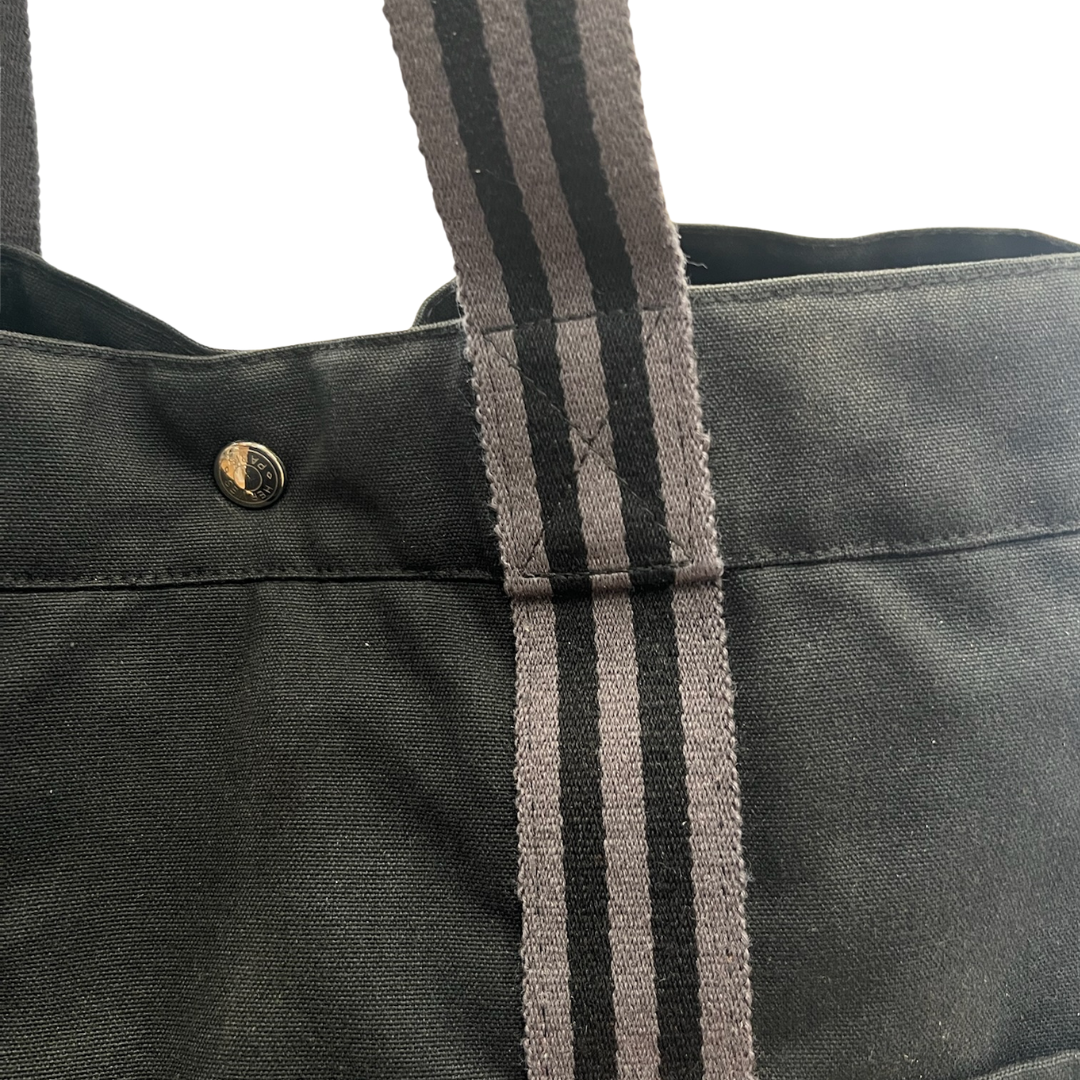 HERMES Borsa shopping nera in canvas