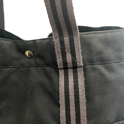 HERMES Borsa shopping nera in canvas