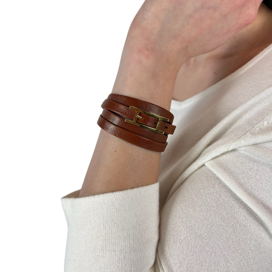 HERMES Bracciale Behapi Double cuoio