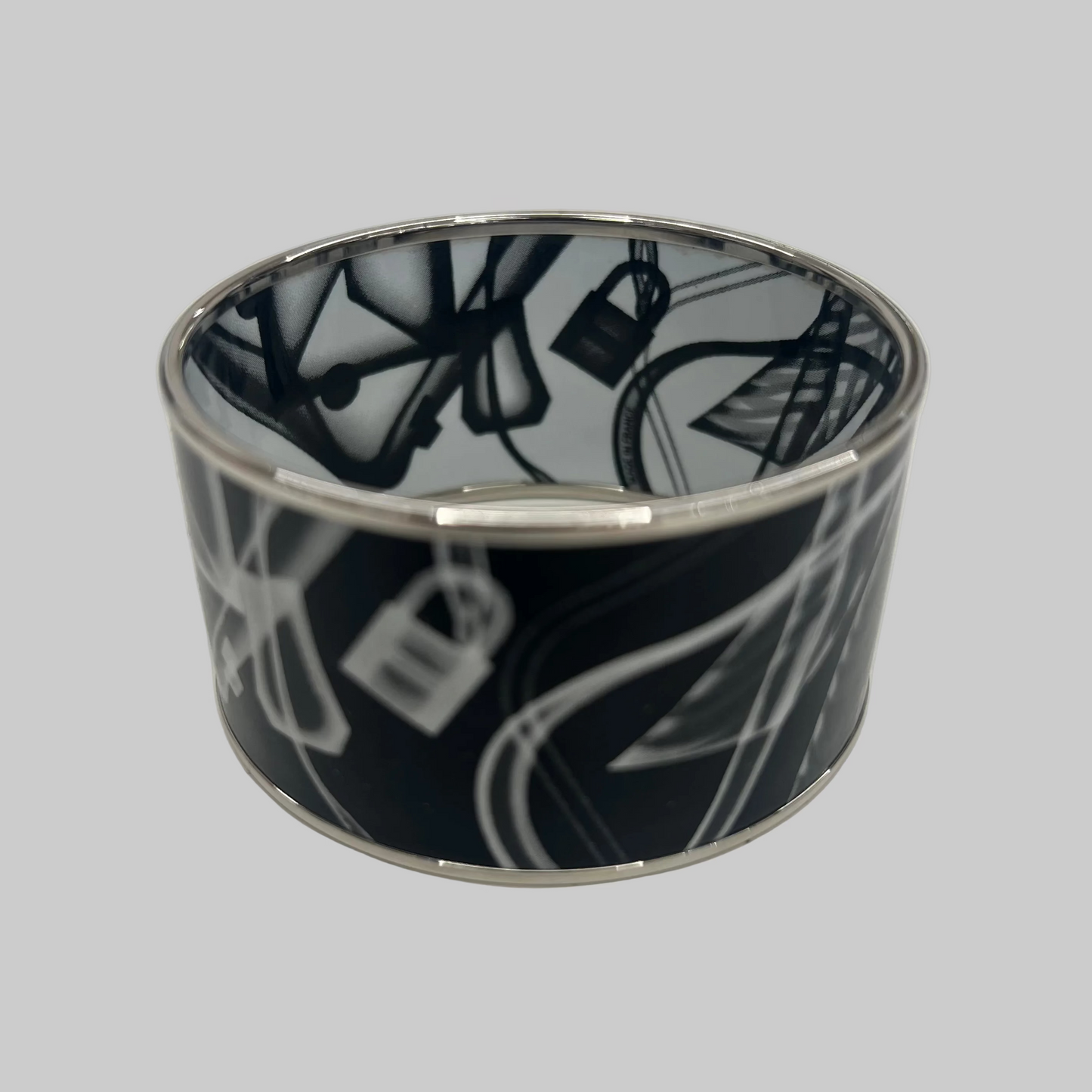 HERMES "Check in" Bracciale rigido largo smaltato