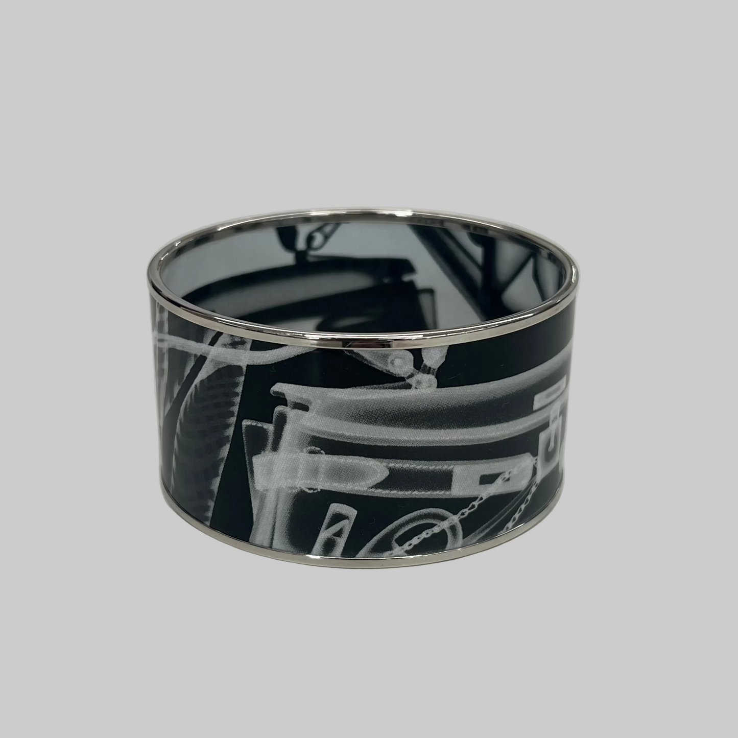 HERMES "Check in" Bracciale rigido largo smaltato