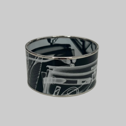 HERMES "Check in" Bracciale rigido largo smaltato