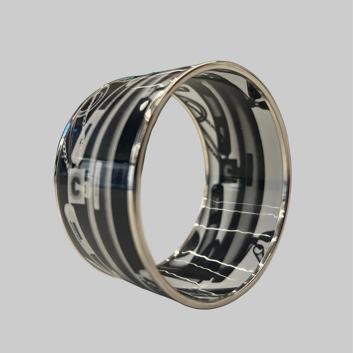 HERMES "Check in" Bracciale rigido largo smaltato