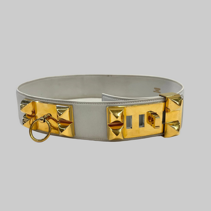 HERMES Cintura Collier de Chien 50 bianca