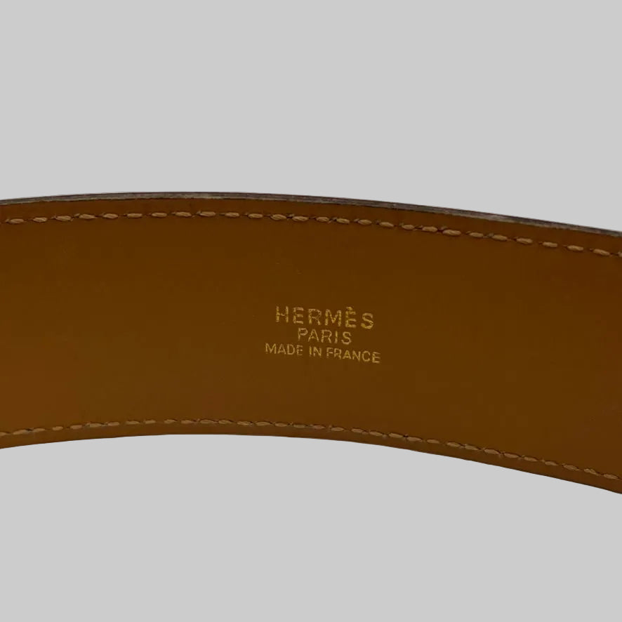 HERMES Cintura "Collier de chien" 45 pelle epsom rosso hardware oro