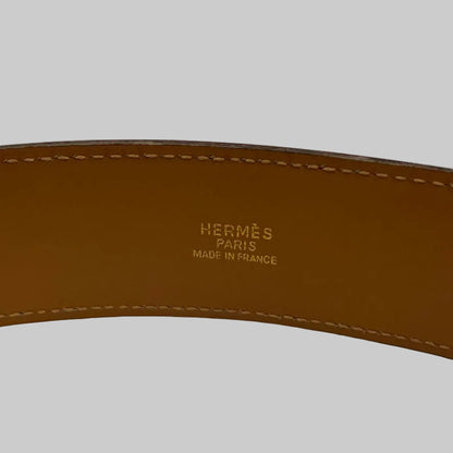 HERMES Cintura "Collier de chien" 45 pelle epsom rosso hardware oro