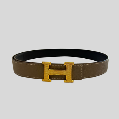 HERMES Cintura reversibile Gullochée 32 mm