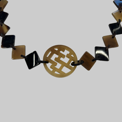 HERMES Collana in corno di bufalo nei toni del marrone 