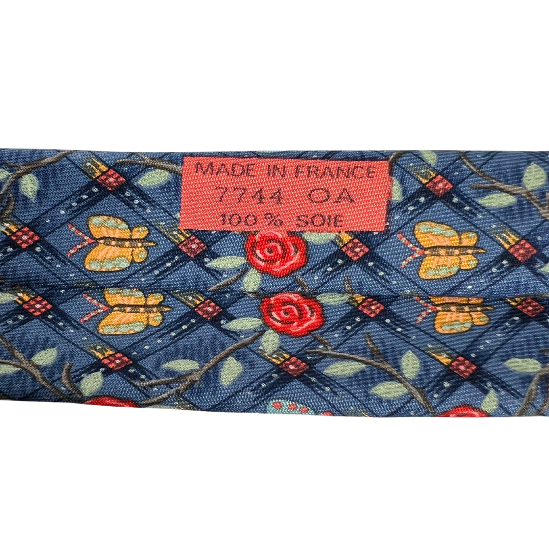 HERMES Cravatta in seta blu