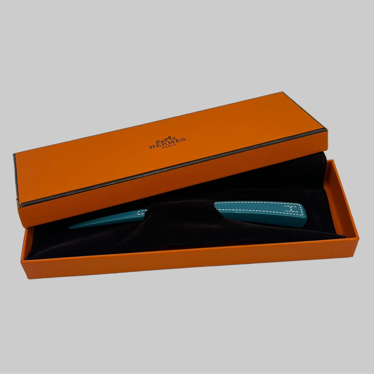 HERMES Ferma capelli smaltato azzurro