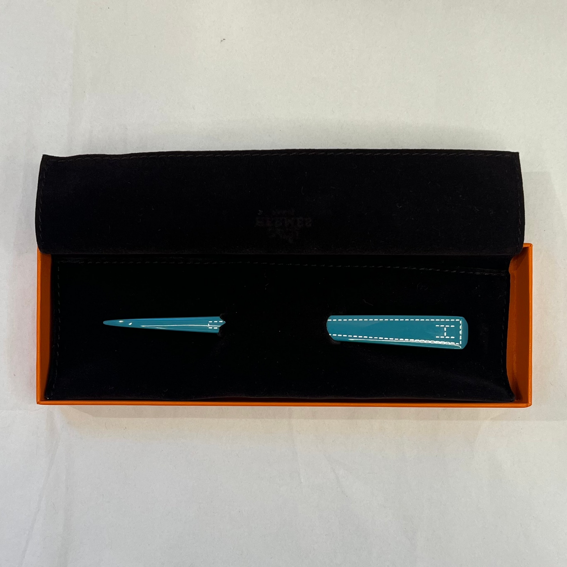 HERMES Ferma capelli smaltato azzurro