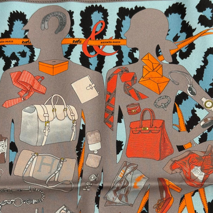 HERMES Foulard carrè Madame Monsieur