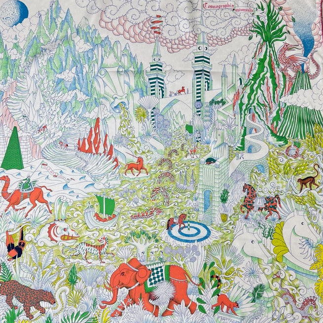 HERMES Foulard in seta carrè "Cosmographia Universal" 