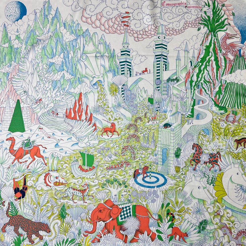 HERMES Foulard in seta carrè "Cosmographia Universal" 