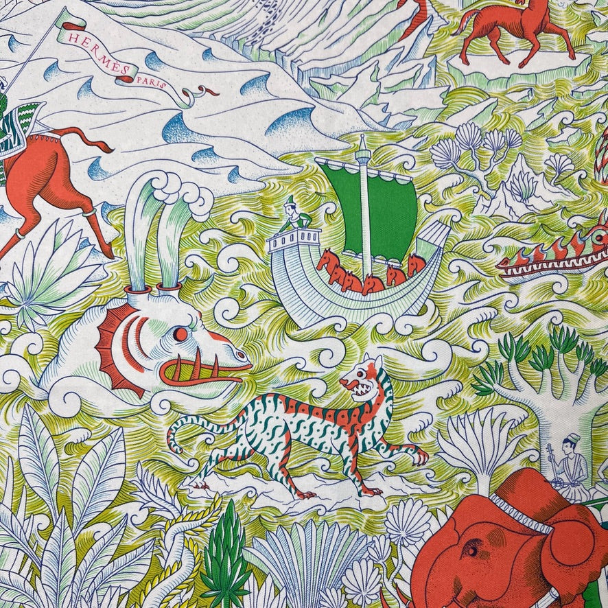 HERMES Foulard in seta carrè "Cosmographia Universal" 