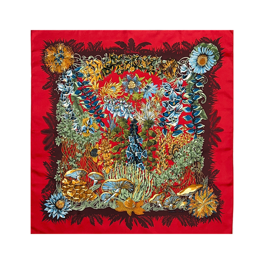 HERMES Foulard in seta carrè L'Ile Desèrte