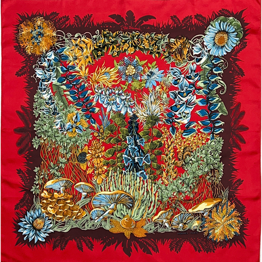 HERMES Foulard in seta carrè L'Ile Desèrte