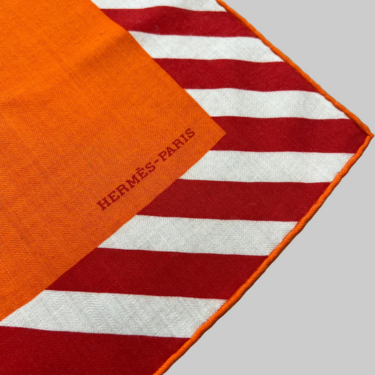HERMES Foulard scialle maxi cashmere e seta arancione