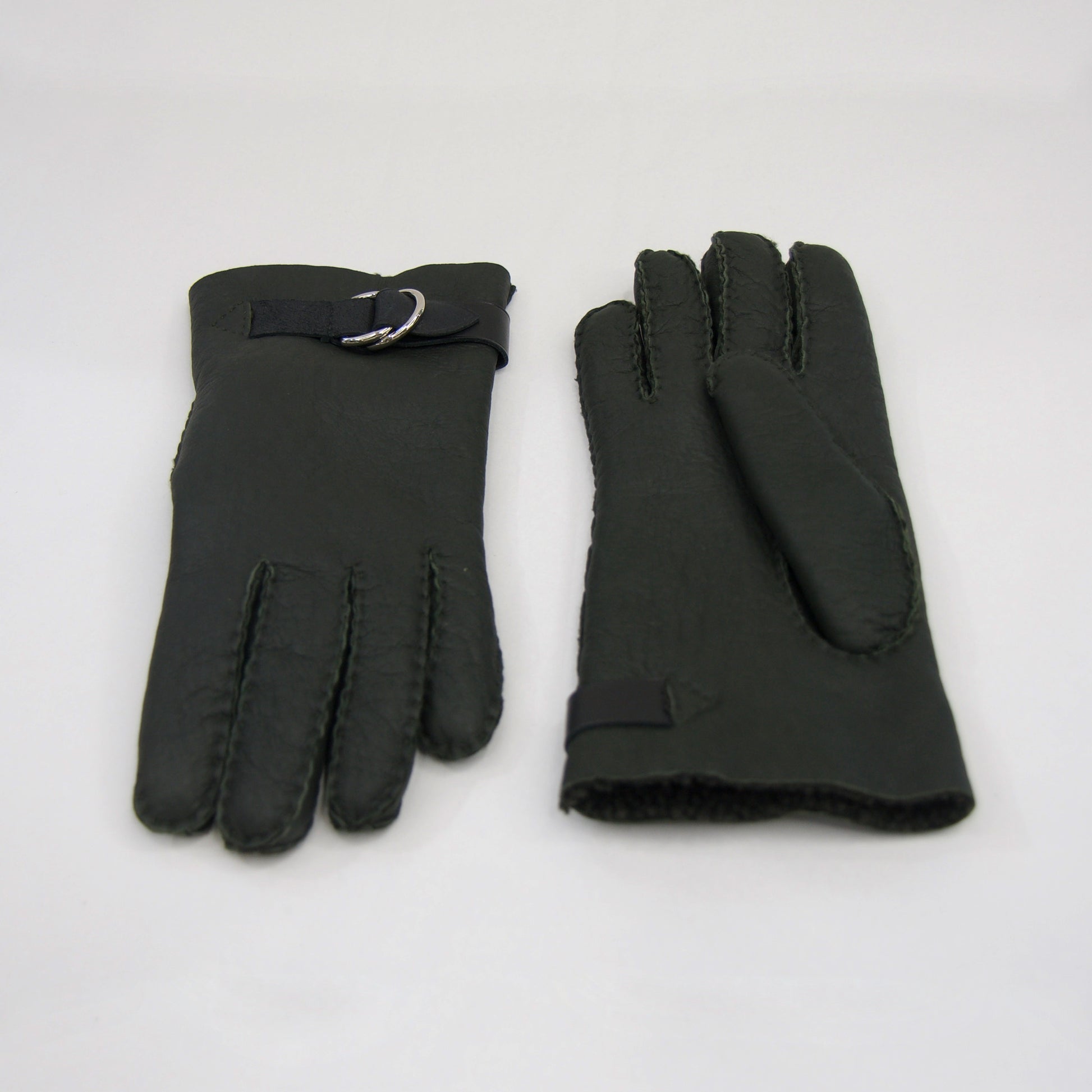 HERMES Guanti in pelle di montone nero