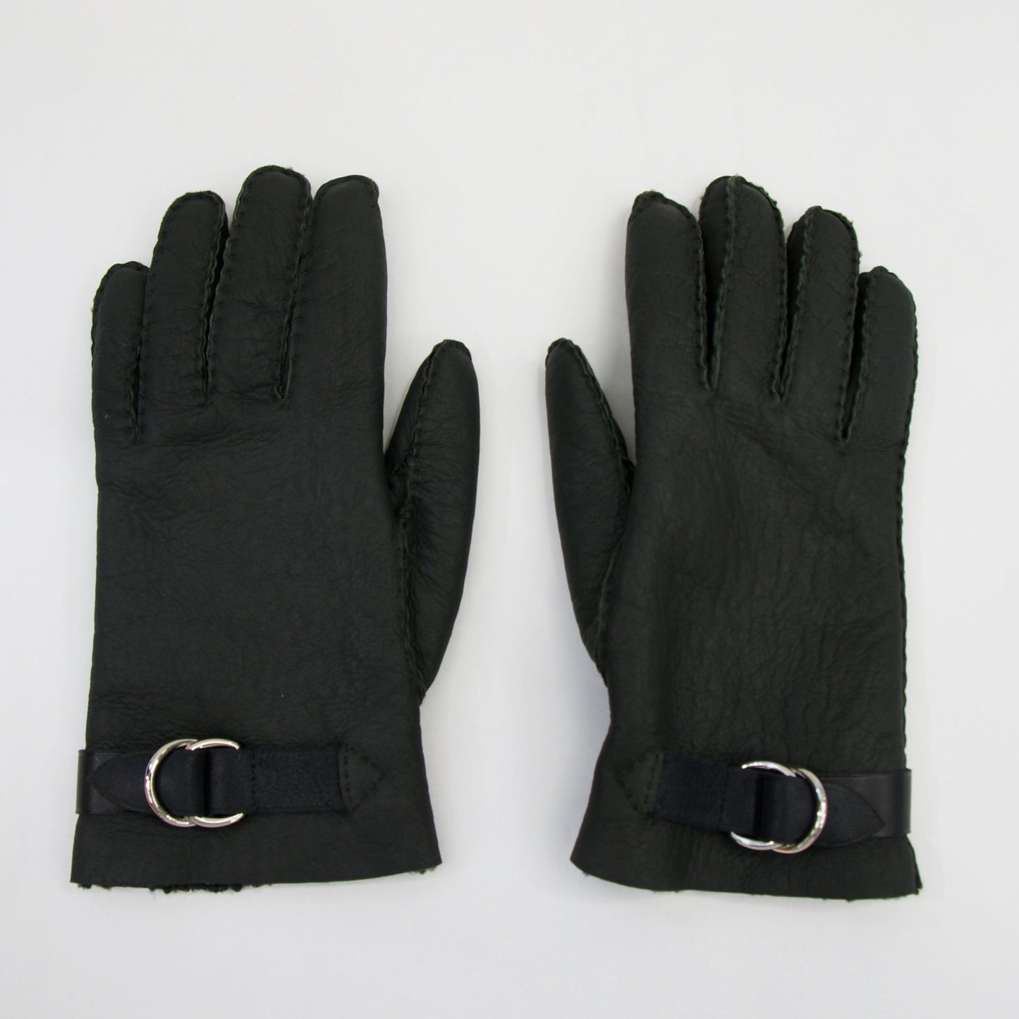 HERMES Guanti in pelle di montone nero