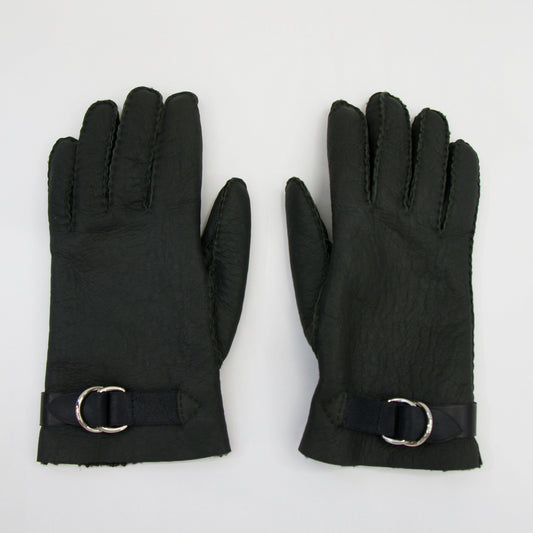 HERMES Guanti in pelle di montone nero
