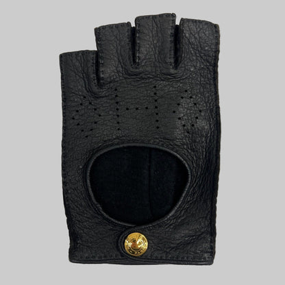 HERMES Guanti senza dita in nappa nera