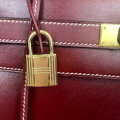 HERMES Kelly 32 in pelle box bordeaux