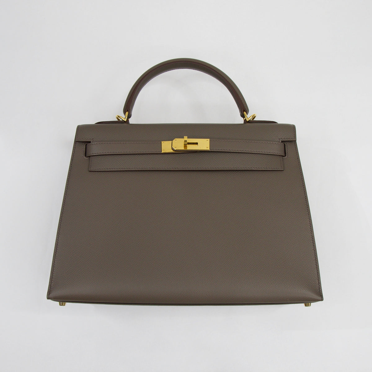 HERMES Kelly 32 in pelle epsom gris etain