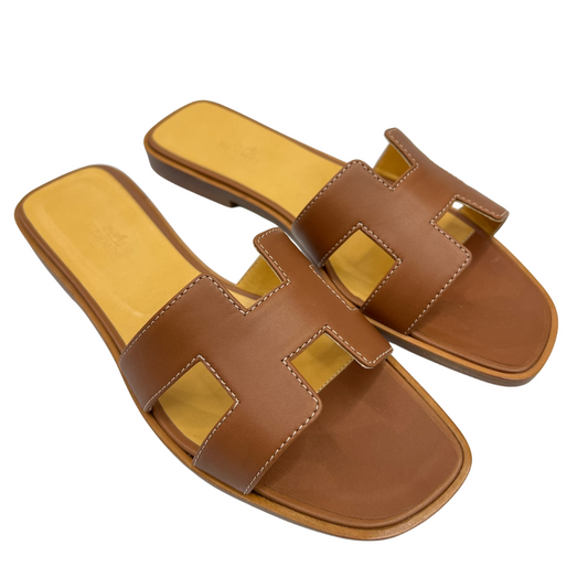 HERMES Sandalo Oran cuoio