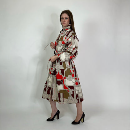 HERMES Trench lungo in cotone con stampa “Grand Manège”