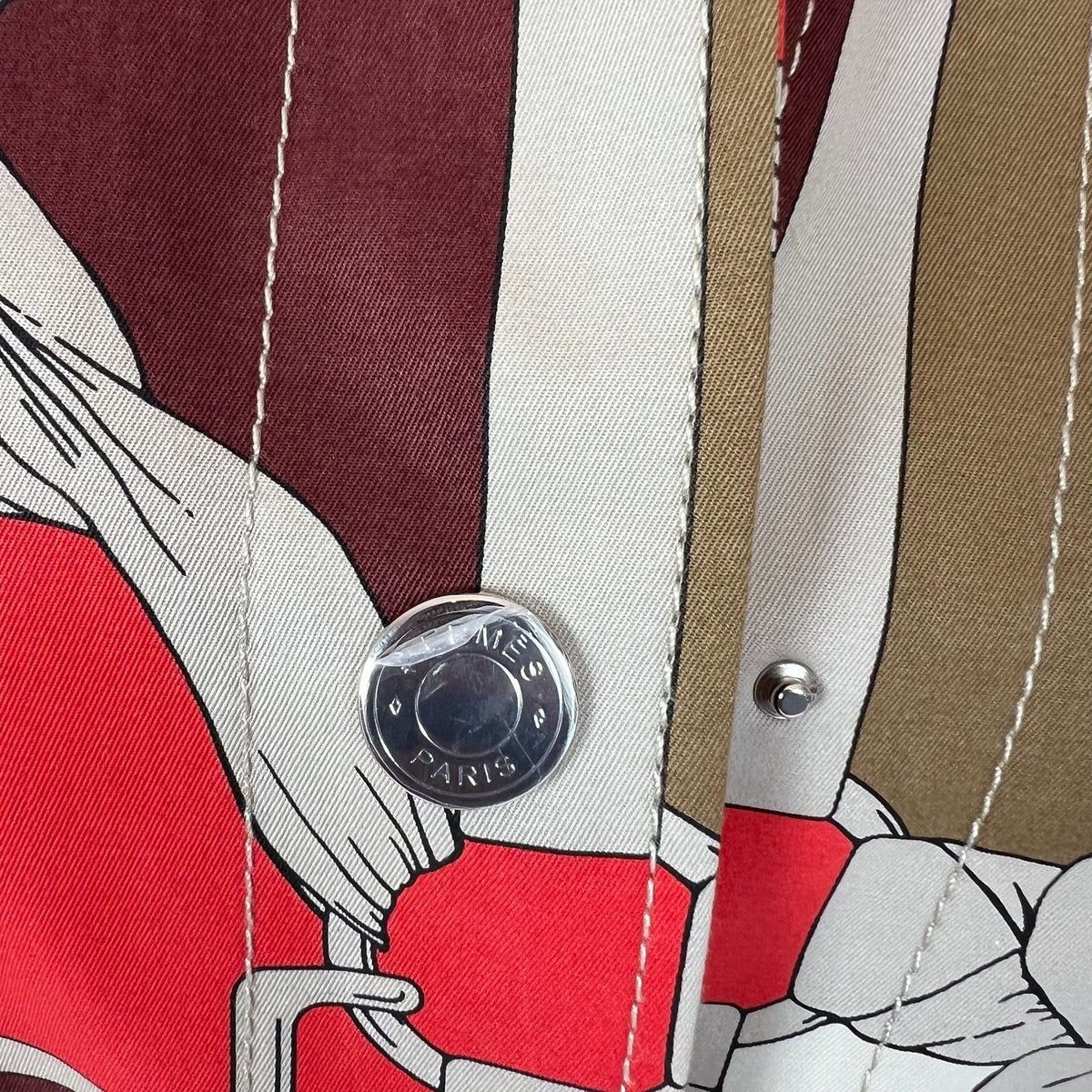 HERMES Trench lungo in cotone con stampa “Grand Manège”