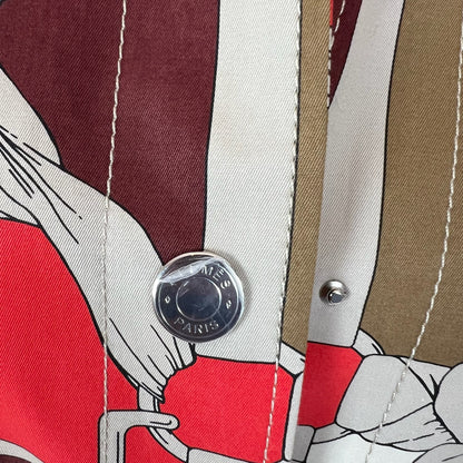 HERMES Trench lungo in cotone con stampa “Grand Manège”