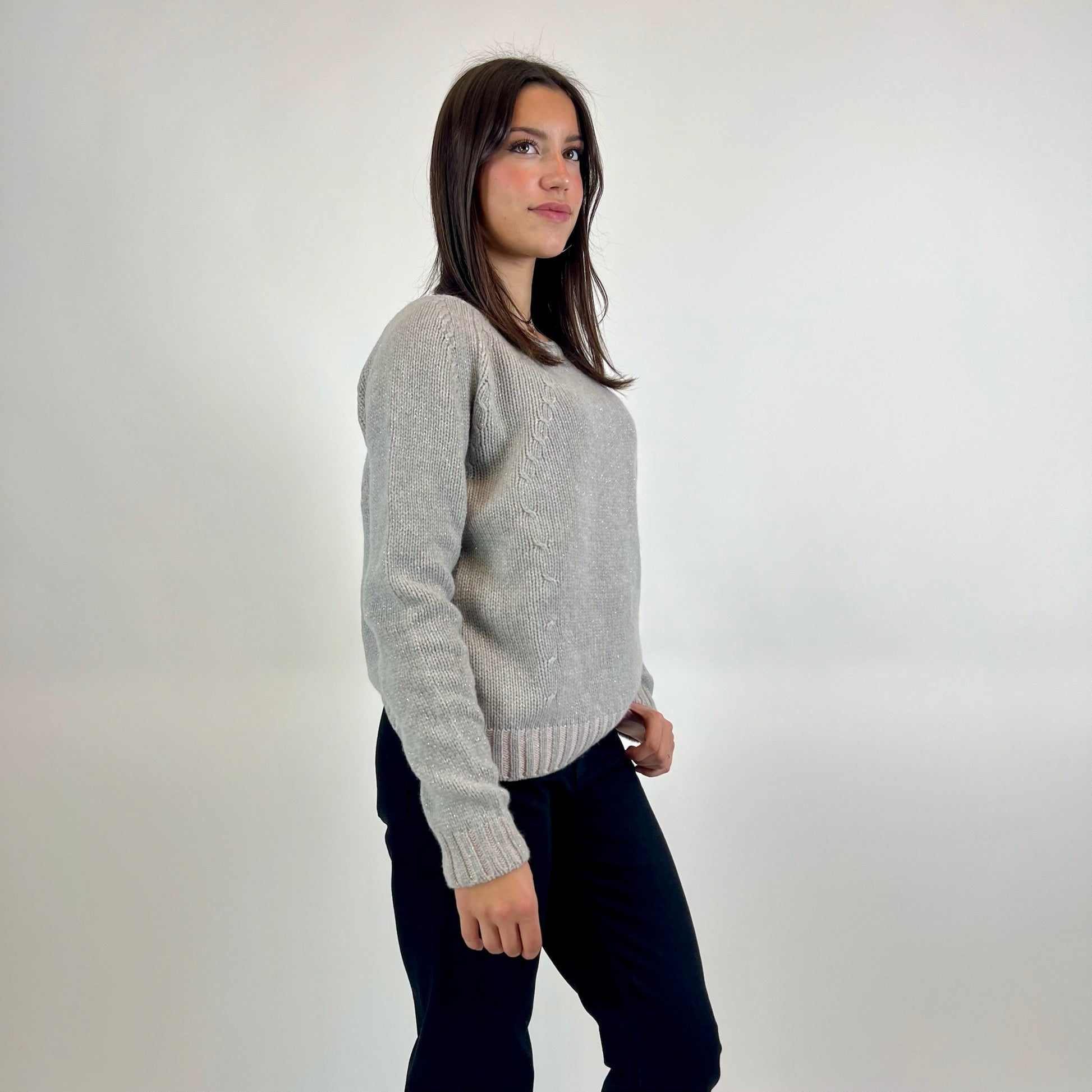 LORENA ANTONIAZZI Maglione in cashmere melange rosa azzurro